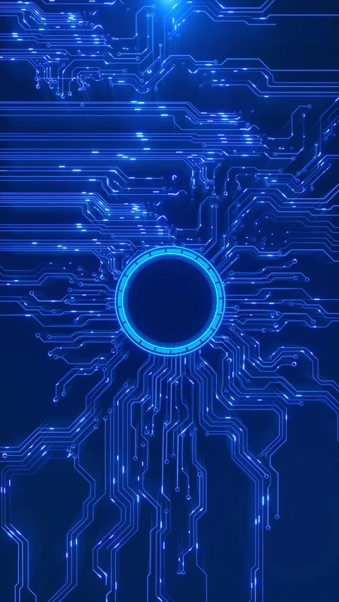 Artificial intelligence Data Transfer electronic board. Technology Animation Dig Stock Footage 342786573