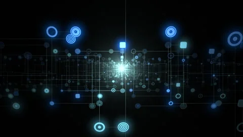 Artificial Intelligence Data Visualization Network with Global Digital Grid Stock Footage 342724180