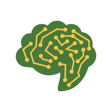 Artificial intelligence, deep learning, and a technological icon Stock Illustration