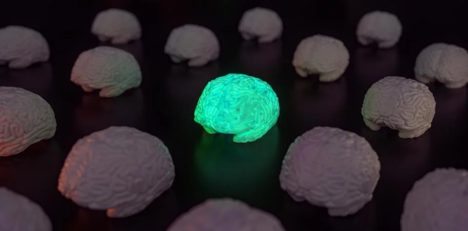 Artificial intelligence deep learning brain simulation Stock Photos