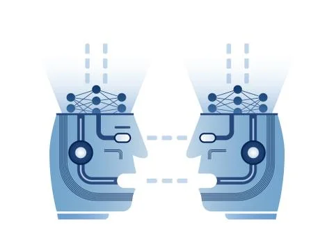 Artificial intelligence, deep learning, machine learning design concept イラスト素材