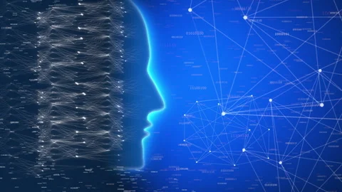 Artificial Intelligence deep learning simulation, ZOOM-OUT. 스톡 동영상 258573734