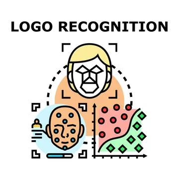 Artificial intelligence detecting biometric face data イラスト素材
