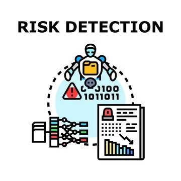 Artificial intelligence detecting cyber security risks concept Illustrazione stock