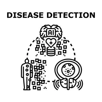 Artificial intelligence detecting medical conditions and health issues Stock Illustration