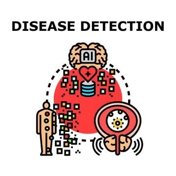 Artificial intelligence detecting medical conditions and health issues Stock Illustration