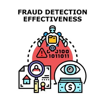 Artificial intelligence detecting online fraud and financial cybercrime Stock Illustration
