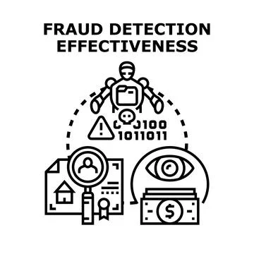Artificial intelligence detecting online fraud and financial cybercrime Stock Illustration