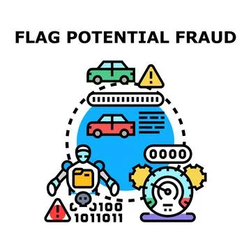 Artificial intelligence detecting potential digital fraud risk Stock Illustration