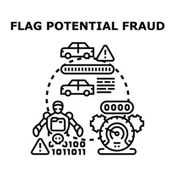 Artificial intelligence detecting potential digital fraud risk Illustration