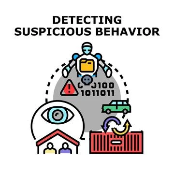Artificial intelligence detecting suspicious digital behavior 스톡 일러스트