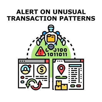 Artificial intelligence detecting unusual transaction patterns concept 스톡 일러스트