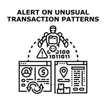 Artificial intelligence detecting unusual transaction patterns concept Stock Illustration