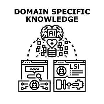 Artificial intelligence developing domain specific knowledge concept Stock-Illustration