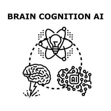 Artificial intelligence developing human brain cognition concepts 스톡 일러스트