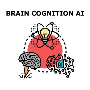 Artificial intelligence developing human brain cognition concepts 스톡 일러스트