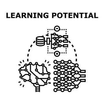 Artificial intelligence developing learning potential concepts Stock Illustration