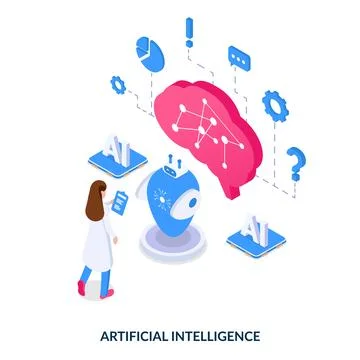 Artificial intelligence development concept.  Stock Illustration