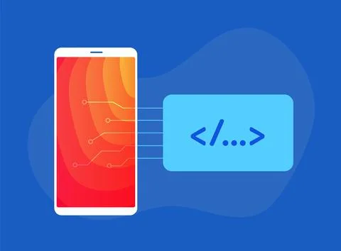 Artificial Intelligence Development Services concept. AI Coding chatbot Stock Illustration