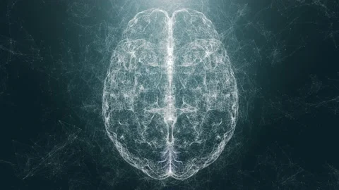 Artificial intelligence digital brain animation. Concept of AI neural network Stock Footage 137539068
