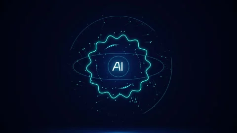 Artificial intelligence digital brain animation with sound waves and data c.. Stock Footage 346635487