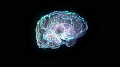 Artificial Intelligence Digital Brain with Connections and Synapse Impulses. Video stock 219705061