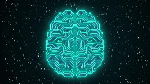 Artificial intelligence digital brain Futuristic human brain concept Stock Footage 345479284