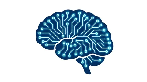 Artificial intelligence digital brain with glowing circuit nodes processing.. 스톡 동영상 342794544