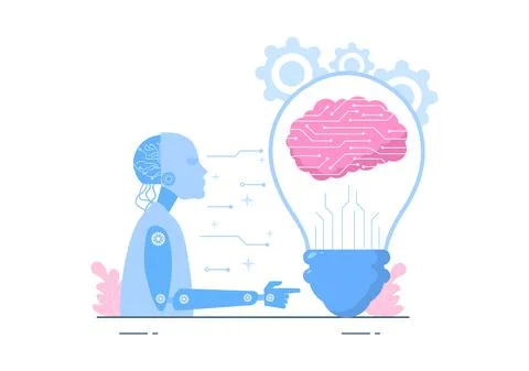 Artificial Intelligence Digital Brain Technology and engineering Concept With Stock Illustration