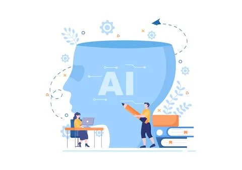 Artificial Intelligence Digital Brain Technology and engineering Concept With Stock Illustration