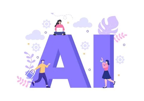 Artificial Intelligence Digital Brain Technology and engineering Concept With Stock Illustration