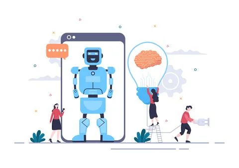 Artificial Intelligence Digital Brain Technology and engineering Concept With Stock Illustration