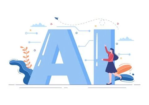 Artificial Intelligence Digital Brain Technology and engineering Concept With Stock Illustration