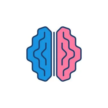 Artificial Intelligence Digital Brain vector colored icon Stock Illustration