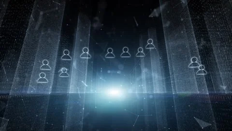 Artificial intelligence digital city with people animation Stock-Footage 324202363
