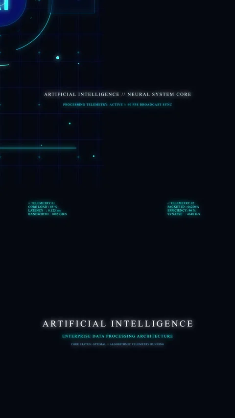 Artificial intelligence digital display featuring data analysis, cyber tech.. Stock Footage 348325070