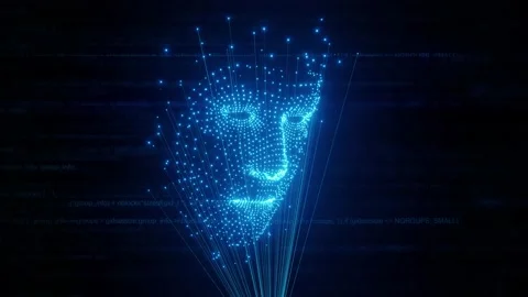 Artificial Intelligence Digital face Stock Footage 232776143