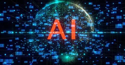 Artificial intelligence Digital information Technology Network Data Connection Stock Illustration