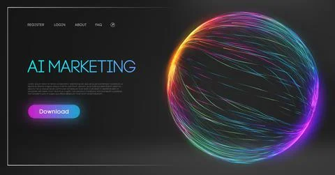 Artificial intelligence digital marketing chatbot. Technology consulting machine Stock Illustration