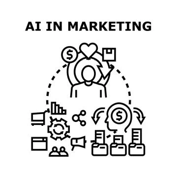 Artificial intelligence in digital marketing strategy development Stockillustratie