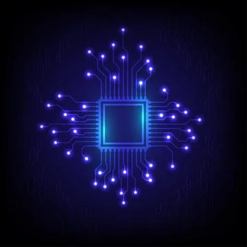 Artificial intelligence digital technology background. AI circuit board  sy.. 스톡 일러스트