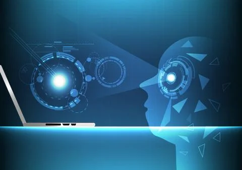 Artificial intelligence, digital technology, futuristic abstract background Stock Illustration