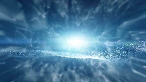 Artificial intelligence digital technology shiny background with waves loopi Stock Footage 341293289