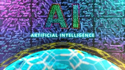 Artificial intelligence digital world advanced futuristic technology backgrou Illustrazione stock