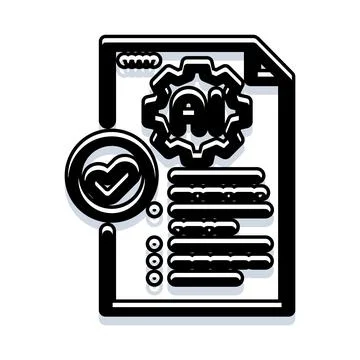 Artificial intelligence document review process completion 스톡 일러스트