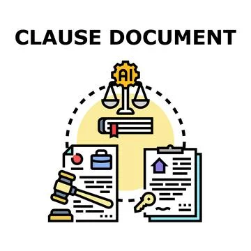 Artificial intelligence drafting legal clause document concept Illustrazione stock