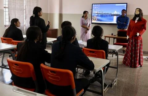 Artificial Intelligence driven robotic class teacher in Bangalore, India - 27 No Stock Photos