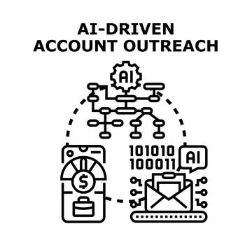 Artificial intelligence driving account outreach strategy Stock Illustration