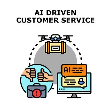 Artificial intelligence driving customer service and delivery solutions 스톡 일러스트