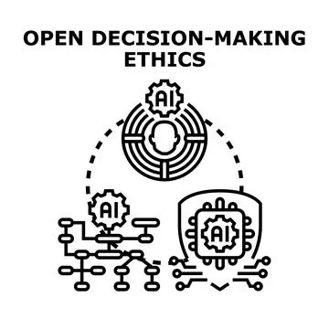 Artificial intelligence driving open decision making ethics Illustrazione stock